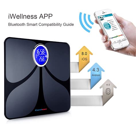 Excelvan Bluetooth Body Fat Scale Bluetooth Bathroom Scale Digital ...