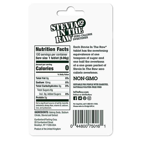 Stevia In The Raw Ingredients