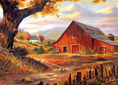 landleben Old Country Churches, Country Barns, Old Barns, Barn Pictures, Wall Art Pictures ...