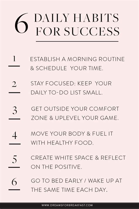 6 Daily Habits for Success | Daily habits, Motivation, Habits