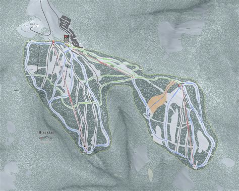 Black tail Ski Resort Map Digital Art by Powder Addicts - Fine Art America