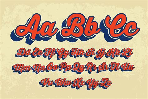 cursive retro typography vector | Graphic Objects ~ Creative Market