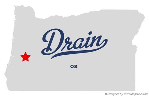 Map of Drain, OR, Oregon