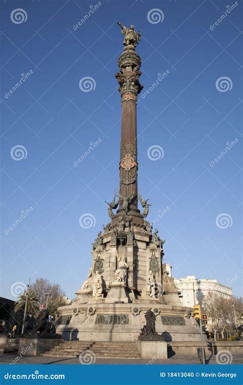 Columbus Monument, Barcelona Stock Photo - Image of america, statue ...