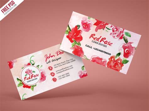 Flower Shop Business Card Free PSD Template | PSDFreebies.com