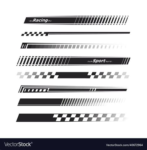 Sports stripes car stickers black color racing vector image on ...