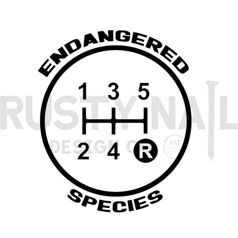 5-speed endangered species gear shift decal - 5 Speed Pattern - Manual ...