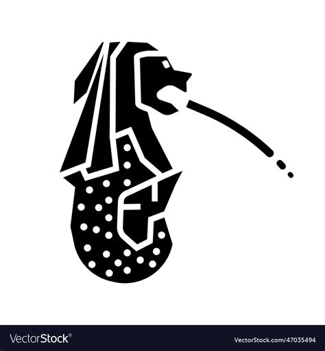 Merlion silhouette icon or singapores symbol Vector Image