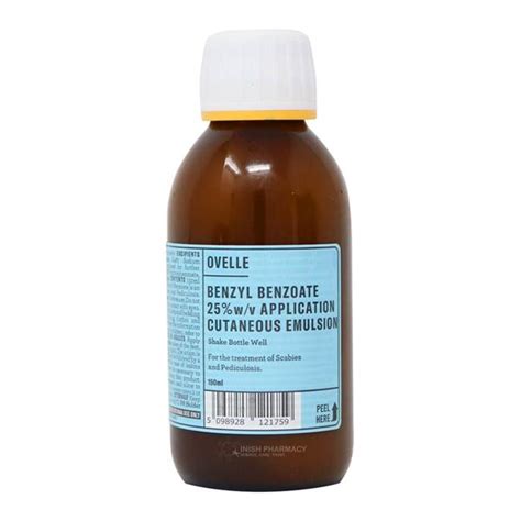 Ovelle Benzyl Benzoate 25% For Scabies and Lice 150ml | Inish Pharmacy ...