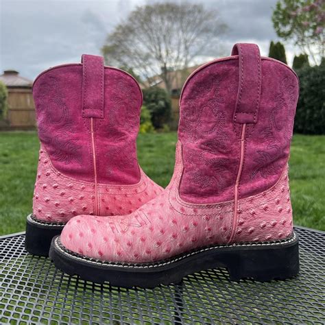 Ariat Women's Pink Boots | Depop