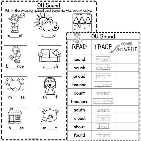 OU and OW Diphthong Worksheets | Made By Teachers