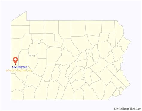 Map of New Brighton borough, Pennsylvania - Thong Thai Real