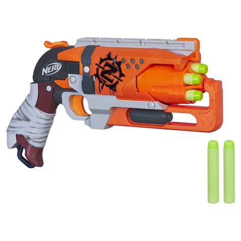 Nerf Hammershot Zombie Strike Blaster for Kids, Includes 5 Zombie Darts ...