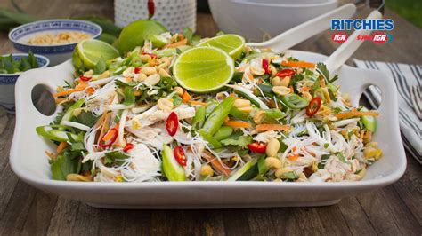 Vietnamese vermicelli salad with lime poached chicken - Love Food