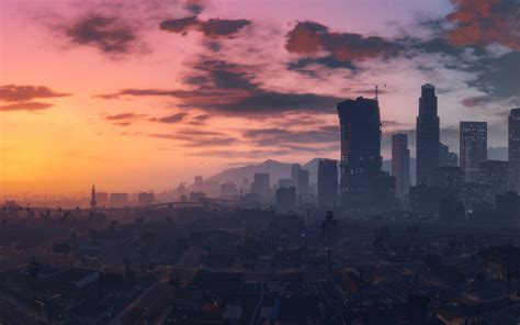 Wallpaper GTA V, city, buildings, art picture 3840x2160 UHD 4K Picture ...