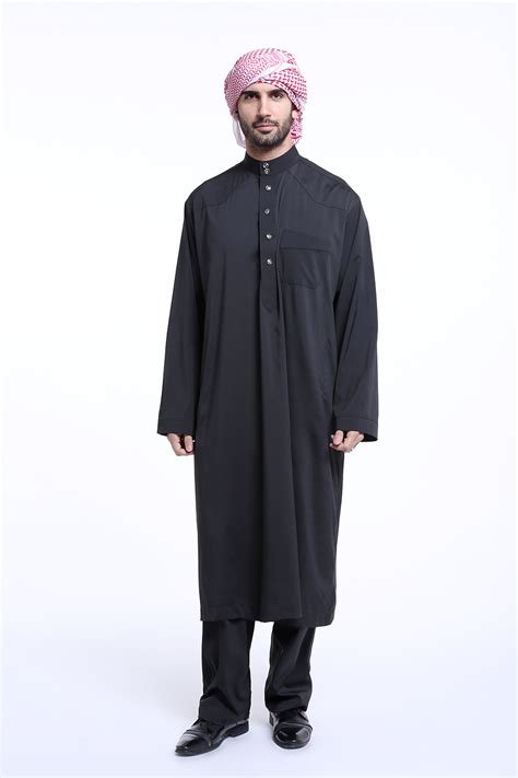 Men Muslim Fashion Kaftan Long Sleeve Robe Arab Loose Abaya Galabia Dress Thobe | eBay