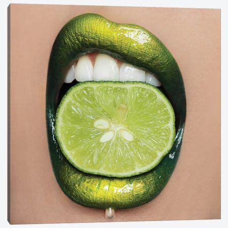 Lime Lips Canvas Art by Vlada Haggerty | iCanvas in 2021 | Lips art ...