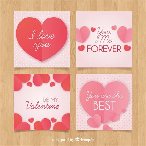 Free Vector | Valentine's day cards set