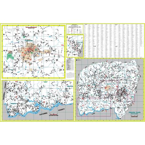 Taylorsville and Alexander County, NC Wall Map - The Map Shop