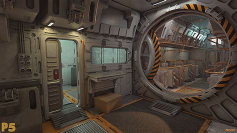 ArtStation - Space Base Corridor (+360 Pano), Rust Shake Scifi Interior ...