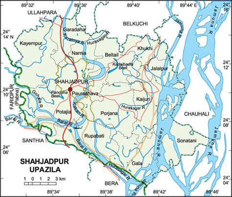 Sirajganj District: Map in Sirajganj District