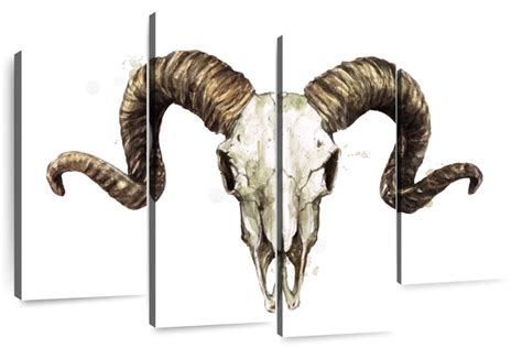 Classic Ram Skull Wall Art | Watercolor