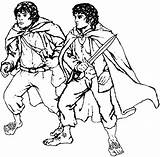 LOTR Frodo & Sam Coloring Page  Lotr Art Pages sketch template