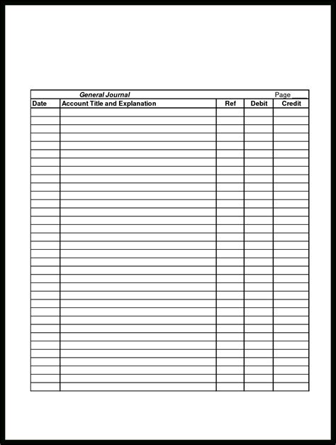 Journal Entry Template Excel