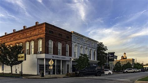 Historic Downtown Eufaula at Sunset Editorial Image - Image of street ...