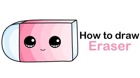 How to draw a cute eraser or an eraser step by step easy - YouTube