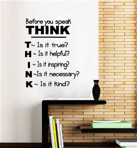 Before You Speak THINK - Removable Wall Decal | Classroom walls ...