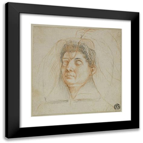 Circle of Lavinia Fontana 20x20 Black Modern Framed Museum Art Print Titled - Death Mask of a ...