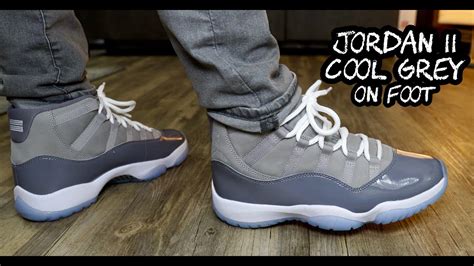 Jordan 11 Cool Grey on Foot - YouTube