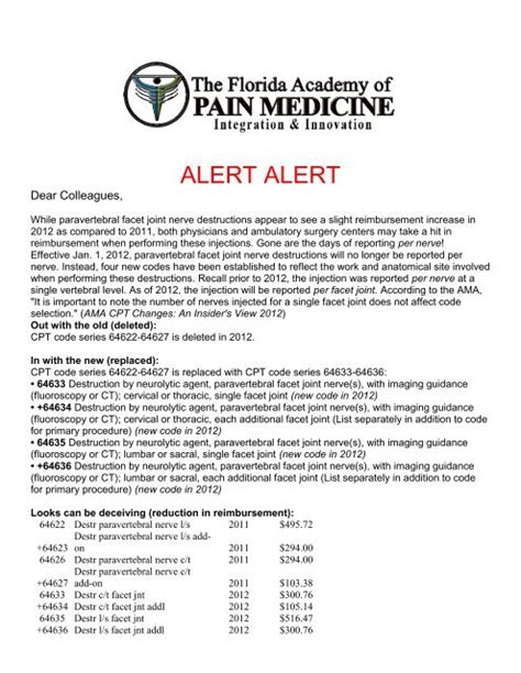 Rhizotomy CPT Code Changes for 2012