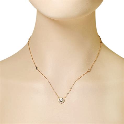 Rose Gold Solitaire with Side Stones Necklace Sterling Silver CZ – My ...