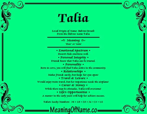 Talia - Meaning of Name