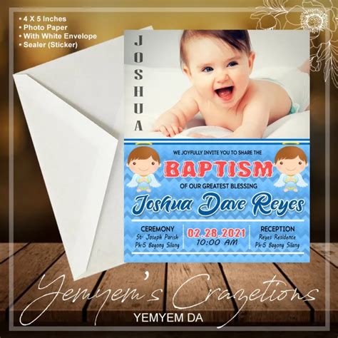 M^7#006 | BAPTISM | CHRISTENING INVITATIONS | 12 PIECES | Lazada PH