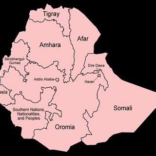 Map of Ethiopia and the nine regional states | Download Scientific Diagram