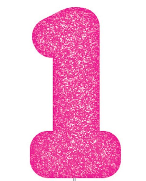 Pink Glitter Number Cake Birthday Candles 1