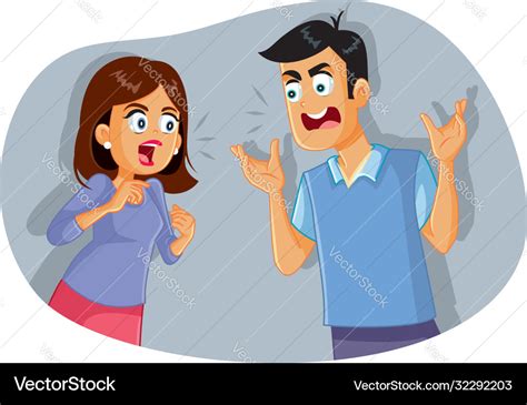 Couple fighting and arguing cartoon Royalty Free Vector