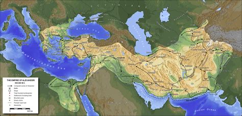 Map Of Alexander The Greats Empire In The Modern Day