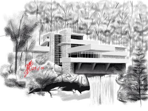 Fallingwater Sketch by Jknox07 on DeviantArt