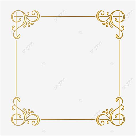 Royal Gold Frame Vector Hd Images, Royal Gold Frame Border Element ...