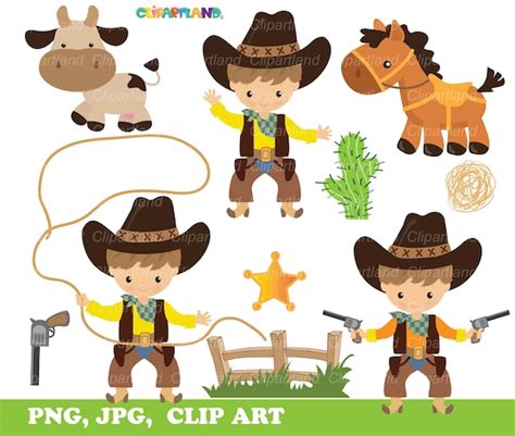 INSTANT Download. Cowboy Clip Art. Ccb_9. Personal and - Etsy