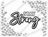 Stay Strong Card Coloring Page  Printable PDF Instant Download Get sketch template