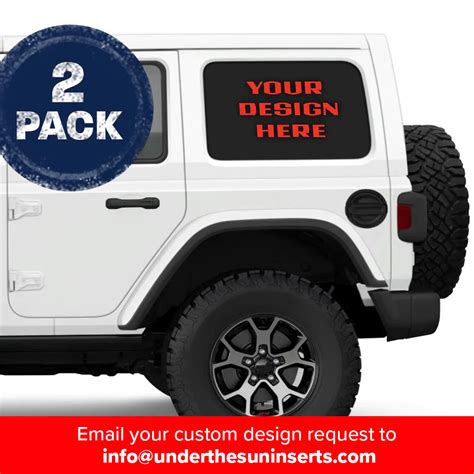 Custom Design Jeep Wrangler Side Windows Printed Vinyl Decal – Under The Sun Inserts