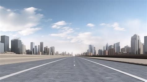 Road Lead Large Empty City Leading To Skyscrapers Backgrounds | JPG Free Download - Pikbest