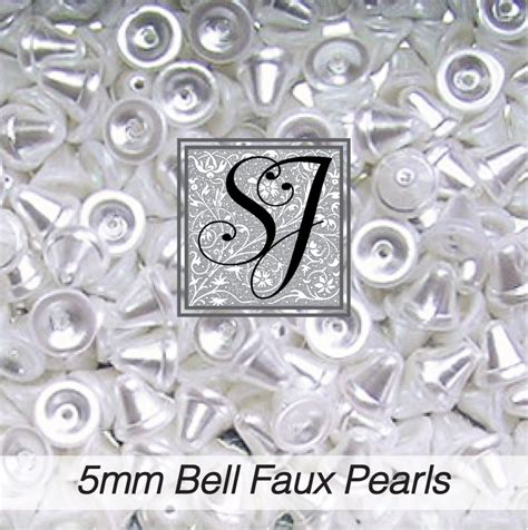 5mm Bell White Faux Pearls | SJ Designs