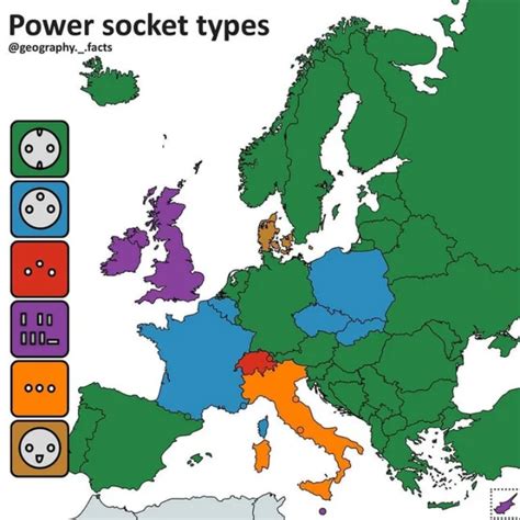 Map of power socket types of Europe : r/mapporncirclejerk