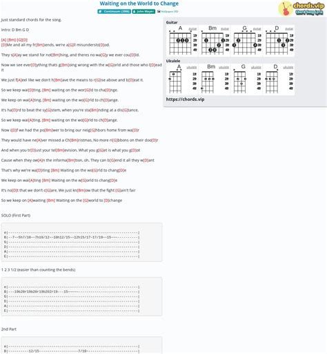 Chord: Waiting on the World to Change - tab, song lyric, sheet, guitar ...